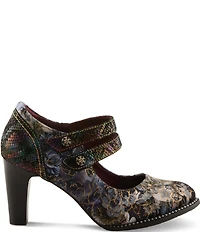 L'ARTISTE Showy-Vivi Floral Print Dual Strap Mary Jane Pumps