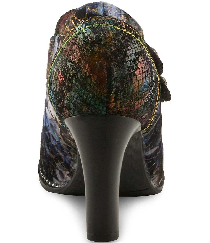 L'ARTISTE Showy-Vivi Floral Print Dual Strap Mary Jane Pumps