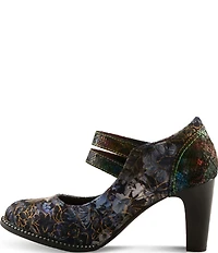 L'ARTISTE Showy-Vivi Floral Print Dual Strap Mary Jane Pumps