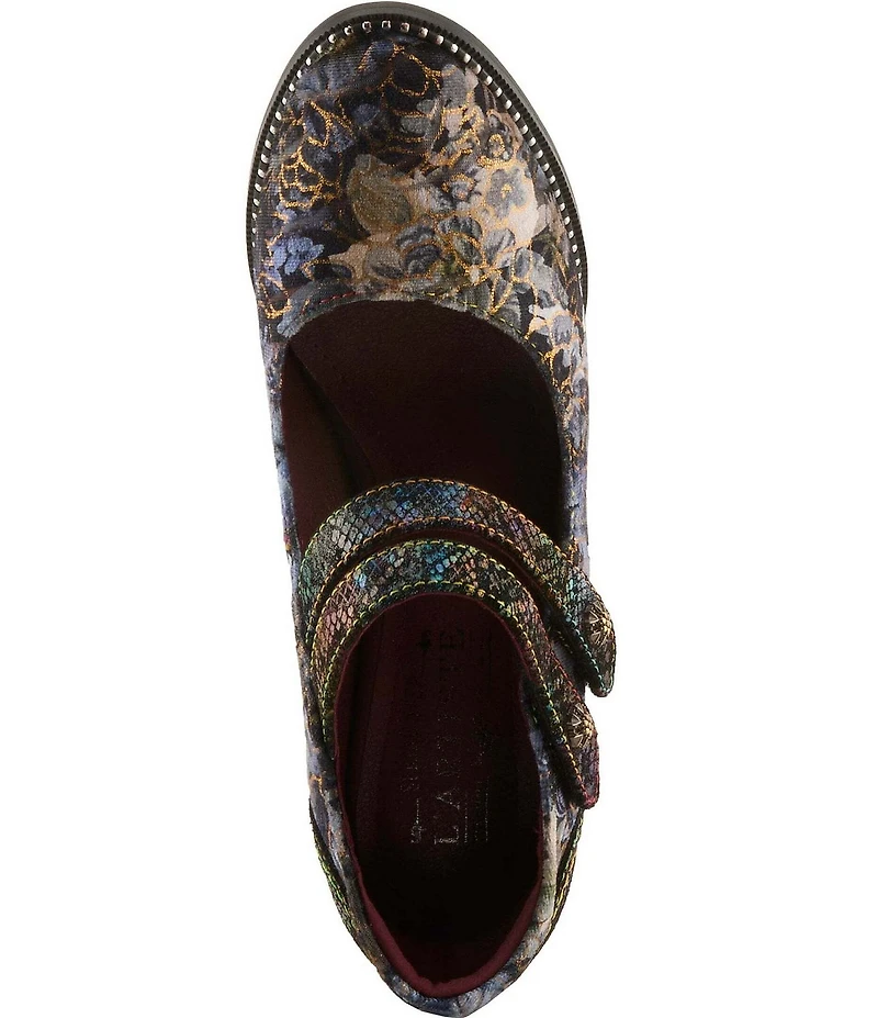 L'ARTISTE Showy-Vivi Floral Print Dual Strap Mary Jane Pumps