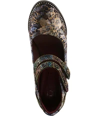 L'ARTISTE Showy-Vivi Floral Print Dual Strap Mary Jane Pumps