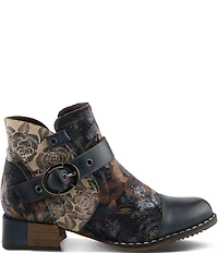 L`ARTISTE Sipperb Leather Faux Fur Lined Buckle Strap Hardware Ankle Booties