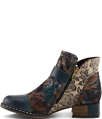 L`ARTISTE Sipperb Leather Faux Fur Lined Buckle Strap Hardware Ankle Booties