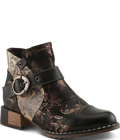 L'ARTISTE Sipperb Leather Faux Fur Lined Buckle Strap Hardware Ankle Booties