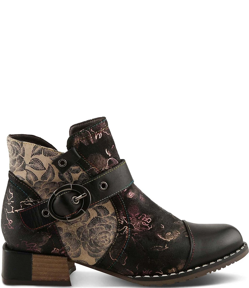 L`ARTISTE Sipperb Leather Faux Fur Lined Buckle Strap Hardware Ankle Booties