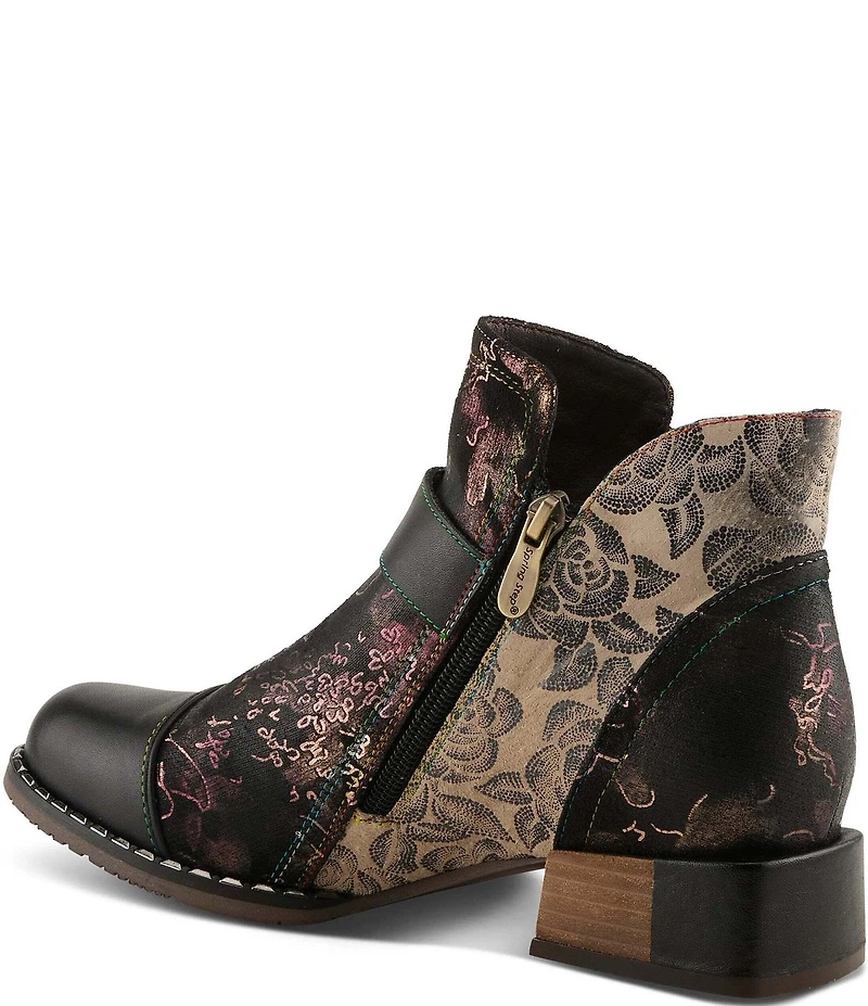 L`ARTISTE Sipperb Leather Faux Fur Lined Buckle Strap Hardware Ankle Booties