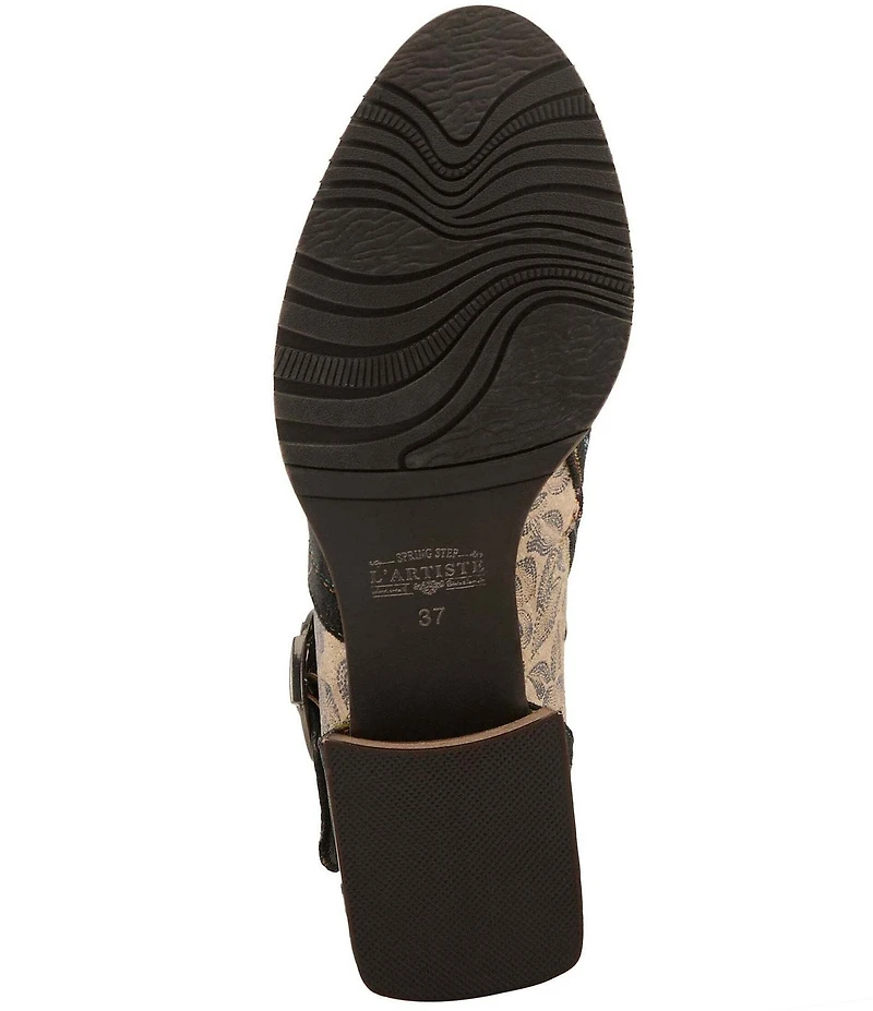 L`ARTISTE Sipperb Leather Faux Fur Lined Buckle Strap Hardware Ankle Booties