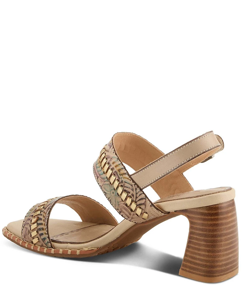 L'ARTISTE Starstud Leather Slingback Sandals