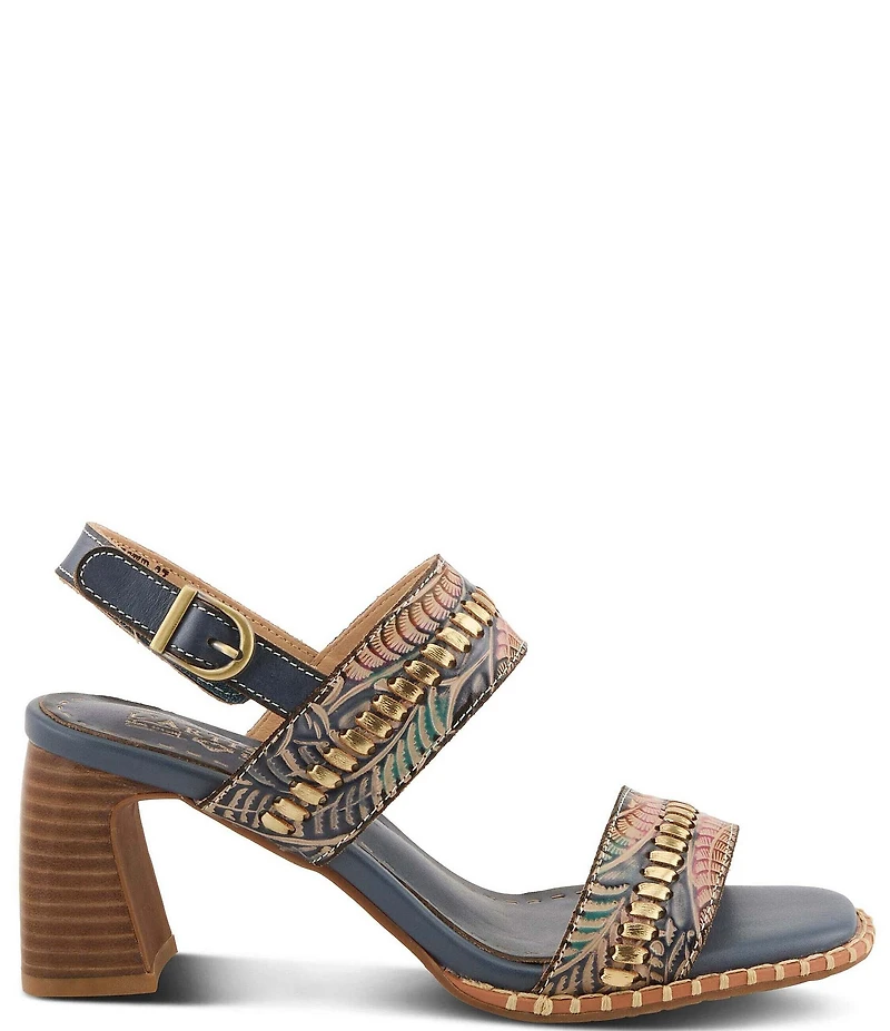 L'ARTISTE Starstud Leather Slingback Sandals