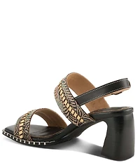 L'ARTISTE Starstud Leather Slingback Sandals