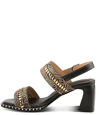 L'ARTISTE Starstud Leather Slingback Sandals