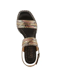 L'ARTISTE Starstud Leather Slingback Sandals