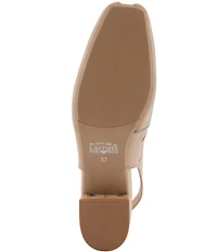 L'ARTISTE Streetpeep Hand-Painted Laser Cut Leather Peep Toe Slingback Pumps