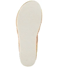 L'ARTISTE Sumacah Leather Floral Platform Wedge Sandals