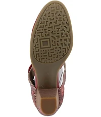 L'ARTISTE Toolie Tooled Leather Mary Jane Pumps