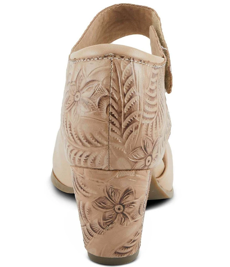 L'ARTISTE Toolie Tooled Leather Mary Jane Pumps