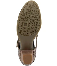 L'ARTISTE Toolie Tooled Leather Mary Jane Pumps