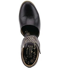 L'ARTISTE Toolie Tooled Leather Mary Jane Pumps