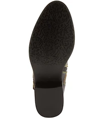 L'ARTISTE Vaneyck Leather and Textile Buckle Hardware Lace Up Tall Riding Boots