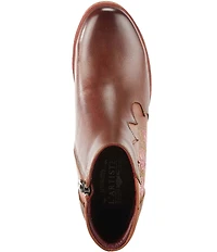 L'ARTISTE Zamihi Leather Hand-Painted Embossed Booties