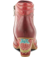 L'ARTISTE Zamihi Leather Hand-Painted Embossed Booties