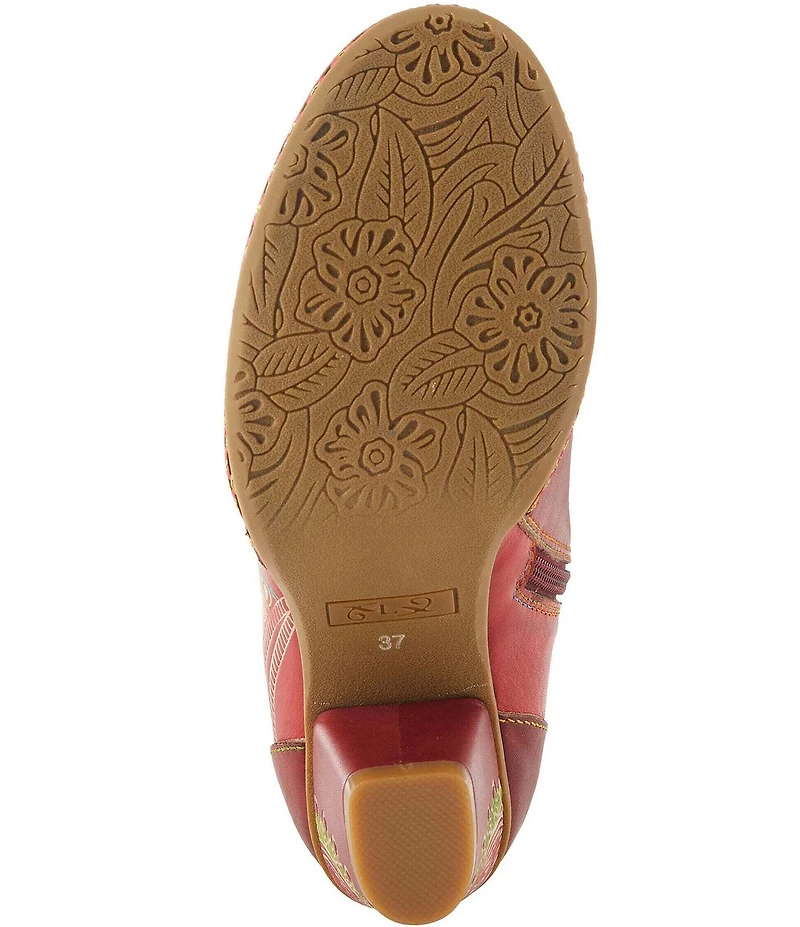 L'ARTISTE Zamihi Leather Hand-Painted Embossed Booties