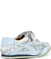 L'ATISTE Wavehello Embroidered Floral Print Mesh and Leather Sneakers