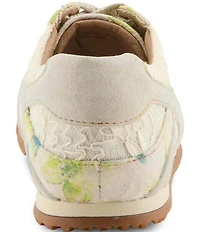 L'ATISTE Wavehello Embroidered Floral Print Mesh and Leather Sneakers