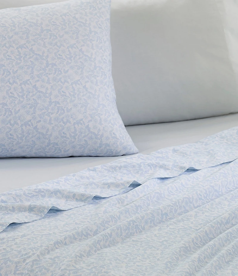Laura Ashley 200-Thread Count Belle Cottage Floral Cotton Percale 6-Piece Sheet Set