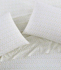 Laura Ashley 200-Thread Count Evie Yellow Cotton Percale Sheet Set