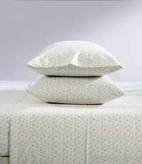 Laura Ashley 200-Thread Count Evie Yellow Cotton Percale Sheet Set
