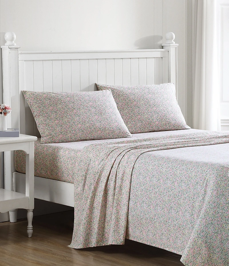 Laura Ashley 200-Thread Count Loveston Cotton Percale Sheet Set
