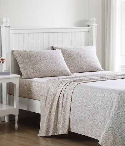 Laura Ashley 200-Thread Count Loveston Cotton Percale Sheet Set