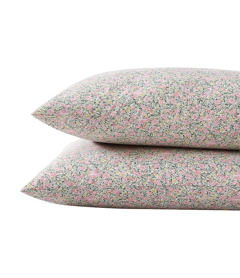 Laura Ashley 200-Thread Count Loveston Cotton Percale Sheet Set