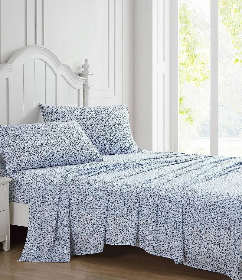 Laura Ashley 300-Thread Count Lavange Vine Sheet Set