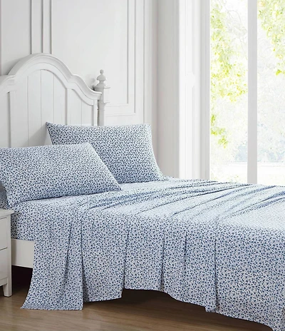 Laura Ashley 300-Thread Count Lavange Vine Sheet Set