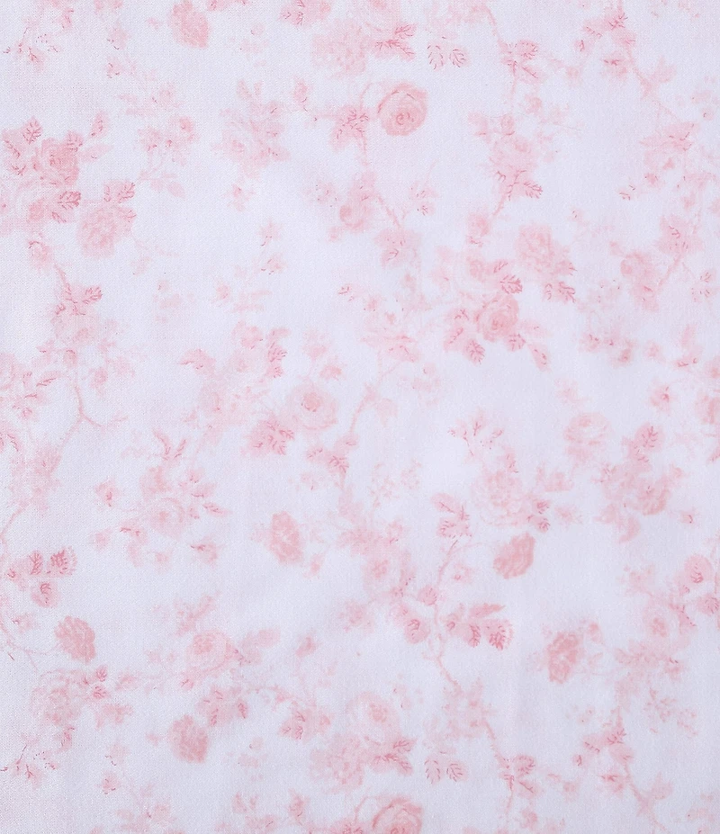 Laura Ashley 300-Thread Count Bella Floral Pale Pink Cotton Sateen Sheet Set