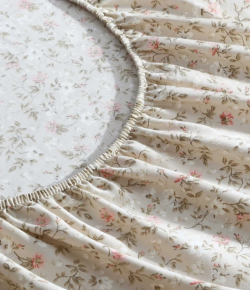Laura Ashley 300-Thread Count Bonnie Floral Cotton Sateen Sheet Set