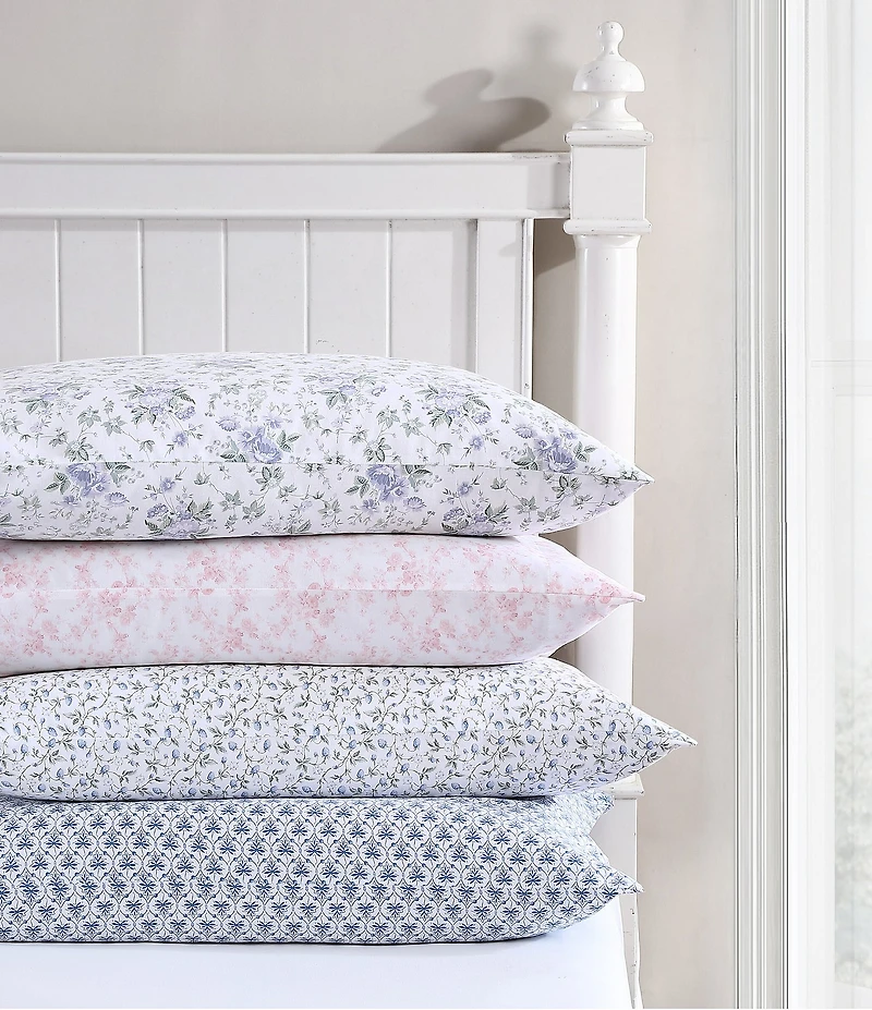 Laura Ashley 300-Thread Count Bramble Vine Green Cotton Sateen Sheet Set