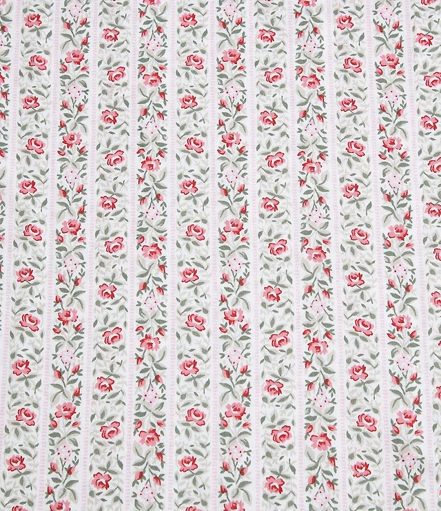 Laura Ashley 300-Thread Count Marta Floral Stripe Cotton Sateen Sheet Set