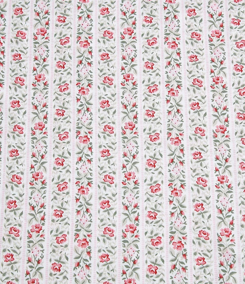 Laura Ashley 300-Thread Count Marta Floral Stripe Cotton Sateen Sheet Set