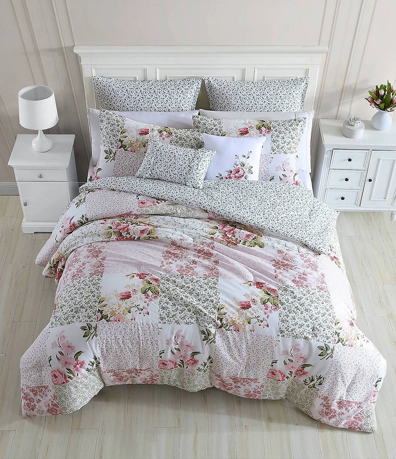 Laura Ashley Ailyn Patchwork Floral Comforter and Pillow Set