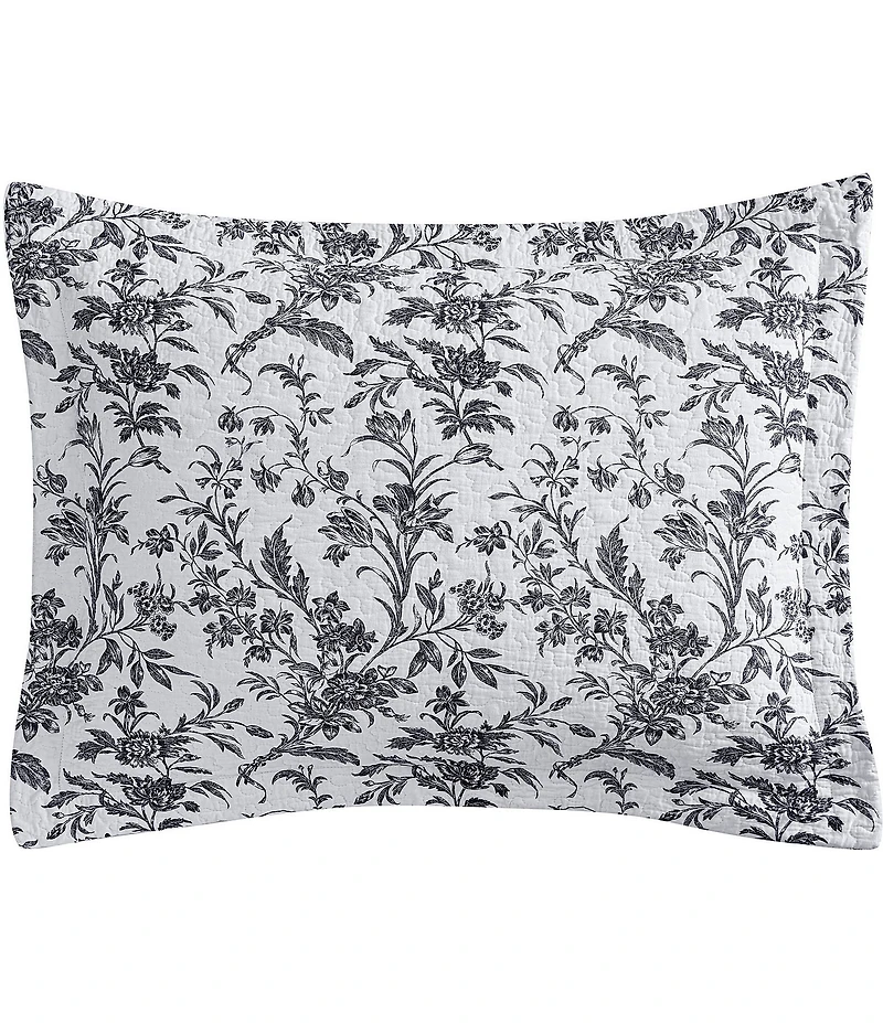 Laura Ashley Amberley Daybed Floral Toile Print Quilt & Sham Set