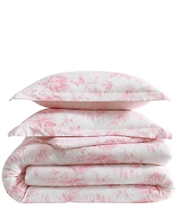 Laura Ashley Anja Textured Toile Floral Reversible Comforter Mini Set