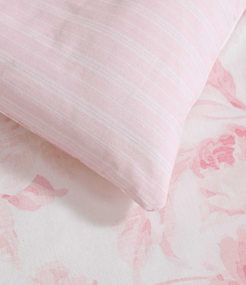 Laura Ashley Anja Textured Toile Floral Reversible Comforter Mini Set