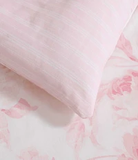 Laura Ashley Anja Textured Toile Floral Reversible Comforter Mini Set