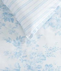 Laura Ashley Annalise Floral Cotton Reversible Comforter & Sham Bonus Set