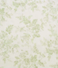 Laura Ashley Annalise Green Leafy Sprigs Ruffled Edge Throw Blanket