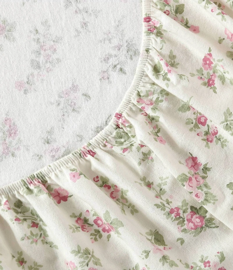 Laura Ashley Audrey Pink Floral Cotton Flannel Sheet Set