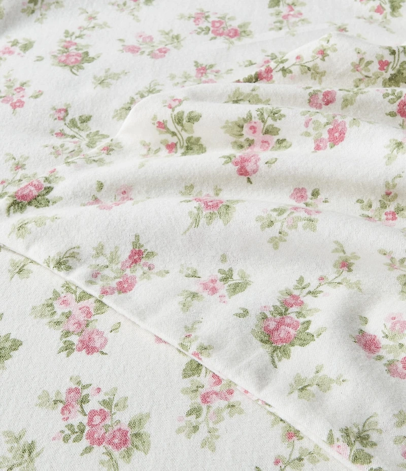 Laura Ashley Audrey Pink Floral Cotton Flannel Sheet Set